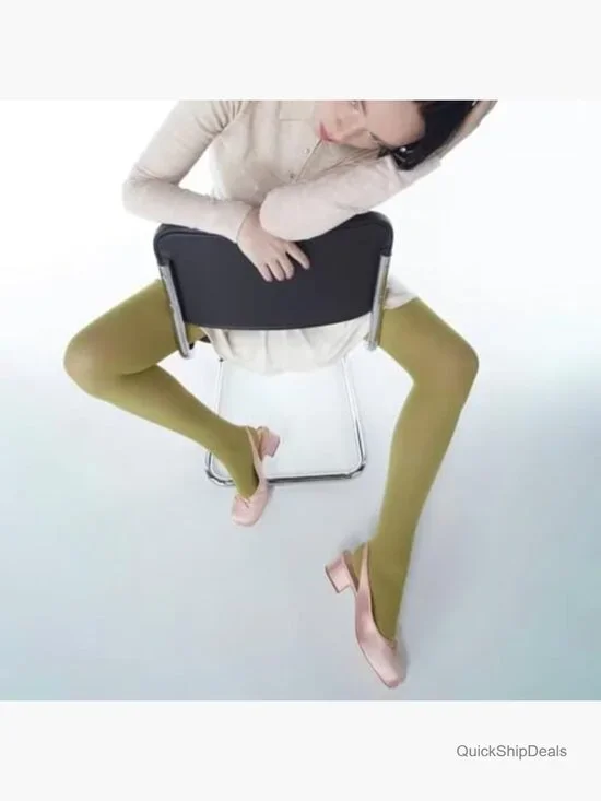 Satin Slingback Heels with Bow Square Toe Chunky Block Heels - Picture 4 of 7